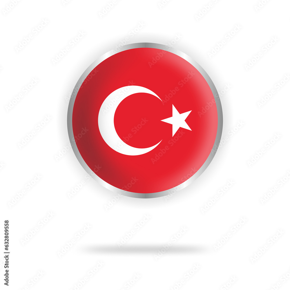 turkey flag circle design with transparent background silver frame turkey flag circle design with transparent background silver frame