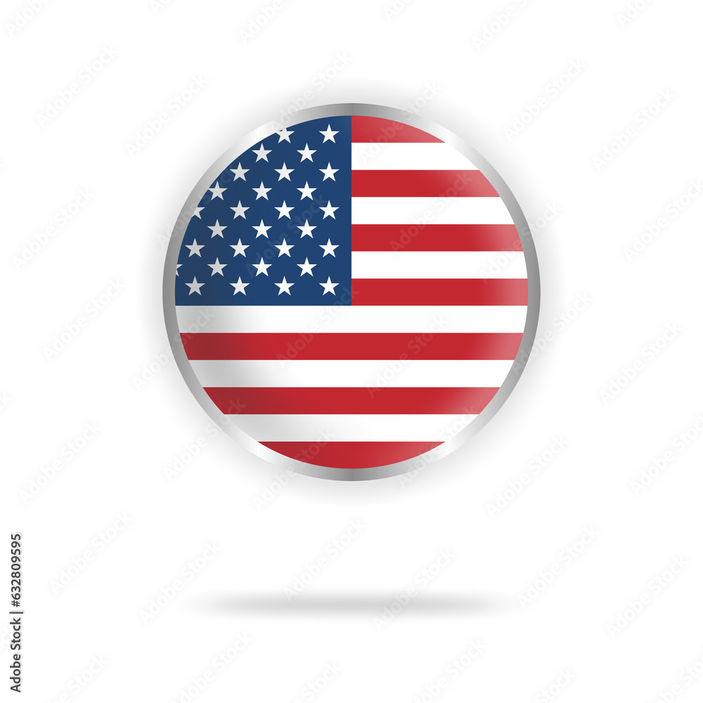 united states flag circle design with transparent background silver frame united states flag circle design with transparent background silver frame