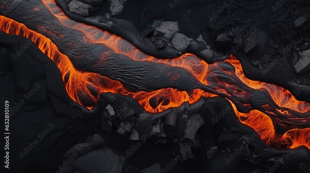 black volcanic lava texture - obrazy, fototapety, plakaty 