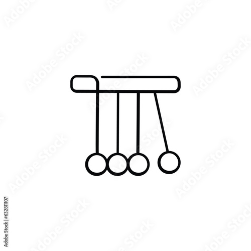 Newton Cradle Line Style Icon Design