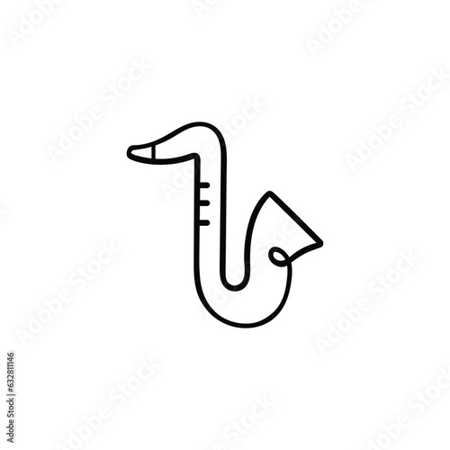 Saxophone Line Style Icon Design