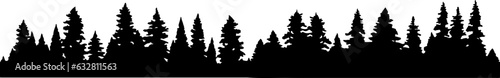 Treeline forest silhouette illustration