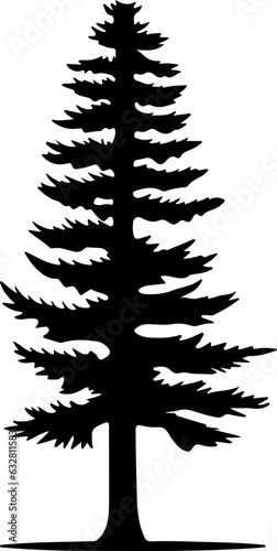 Pine tree silhouette illustration