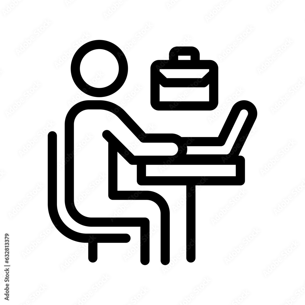 job seeker line icon illustration vector graphic. Simple element illustration vector graphic, suitable for app, websites, and presentations isolated on white background job seeker line icon illustration vector graphic. Simple element illustration vector graphic, suitable for app, websites, and presentations isolated on white background
