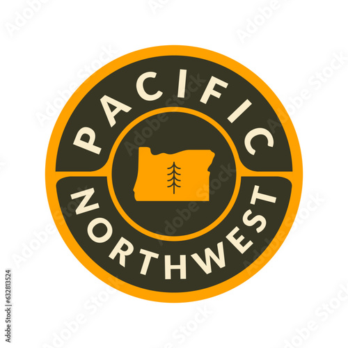 Oregon Pacific Northwest circle Badge design
