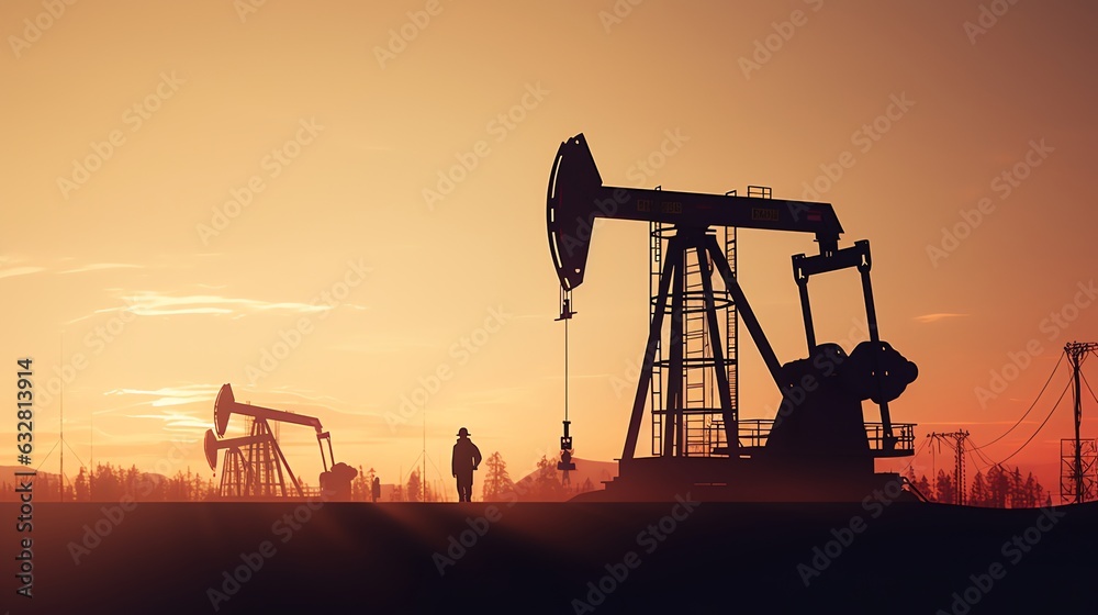 Silhouette of an oil pump