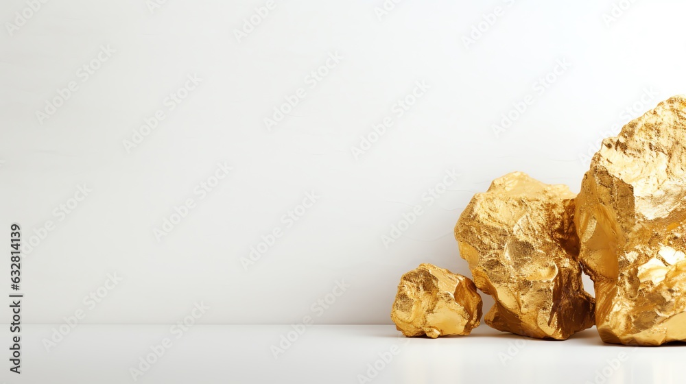 Gold nugget on a white background Gold nugget on a white background