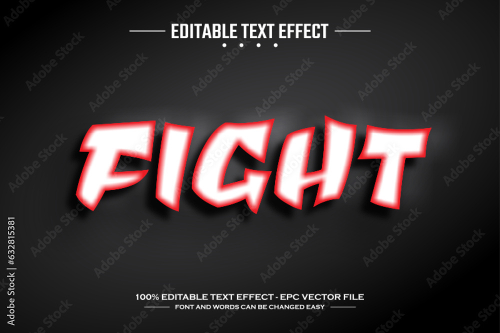 Fight 3D editable text effect template