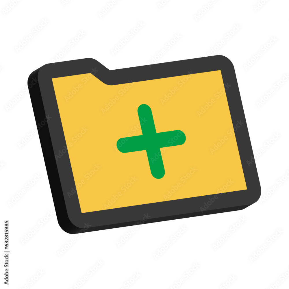 Obraz premium 3D Illustration of Add Folder Isolated on White Background 