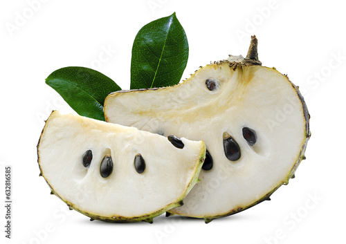 Foto Soursop or custard apple fuite isolated on white background