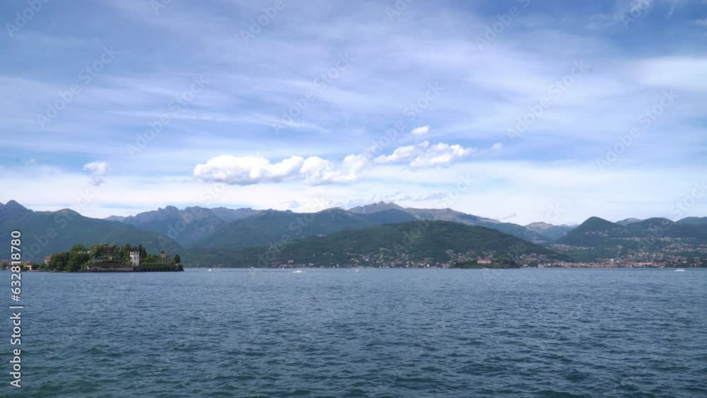 Landscape with Maggiore lake and island Bella, Stresa, Italy Landscape with Maggiore lake and island Bella, Stresa, Italy