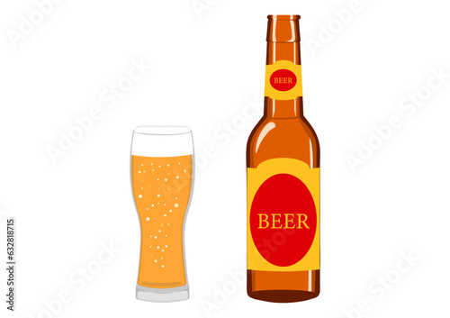 瓶ビールとビールグラス