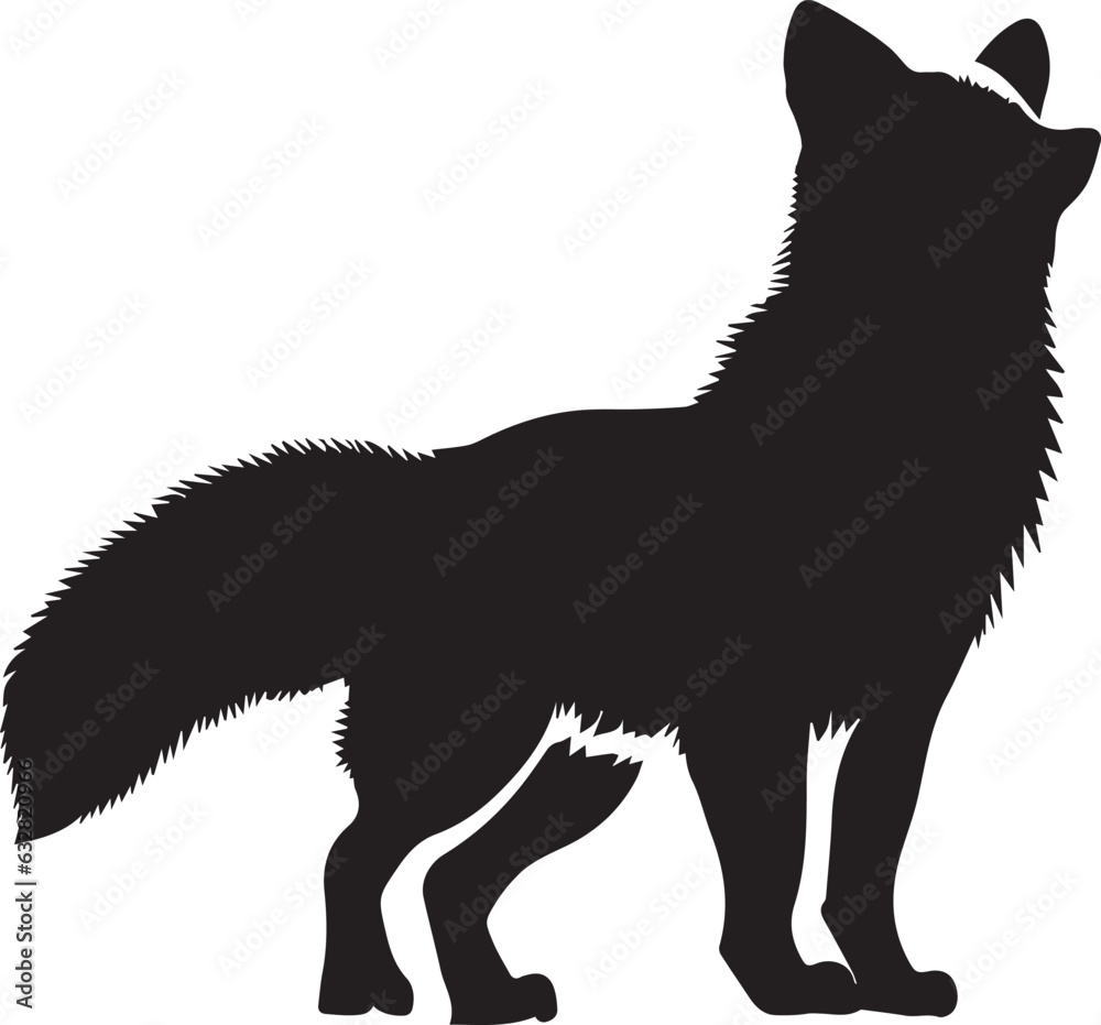 Obraz premium Arctic Fox vector silhouette illustration
