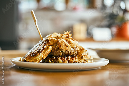 Obraz na plátně Okonomiyaki Cheese Sandwich, Japanese food