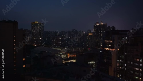 Wallpaper Mural Night Panorama Of Residential High-Rises In Macau, China, Aerial View Torontodigital.ca