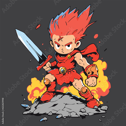 Endearing video game character for tshirt artwork