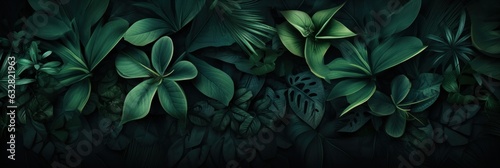 illustration of tropical leaves background, generative AI