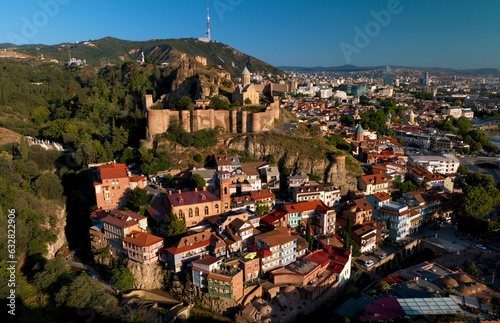 Aerial photo of Old Tbilisi (Dzveli Tbilisi), Georgia. photo