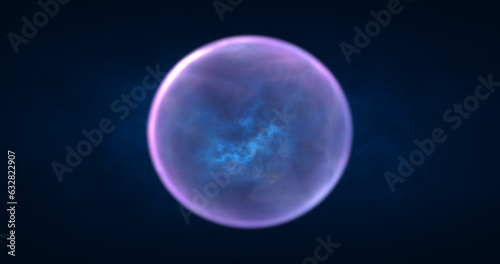 Abstract purple energy sphere round glowing magical digital futuristic space background