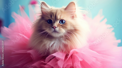 Portrait of Animal in fashion with pastel color background