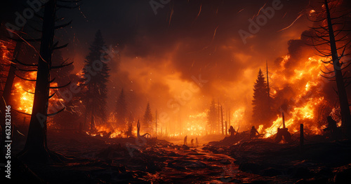 Wildfire Devastation - Forest Fire Out of Control