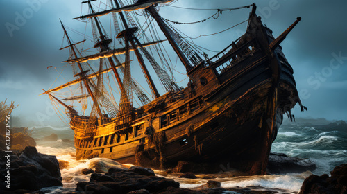 Oceanic Heritage: The Mysterious Sunken Tall Ship