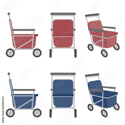 手押し車のイラストセット