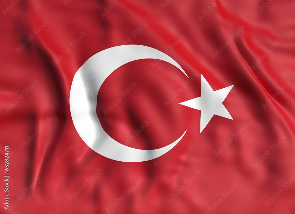 Turkey flag of silk