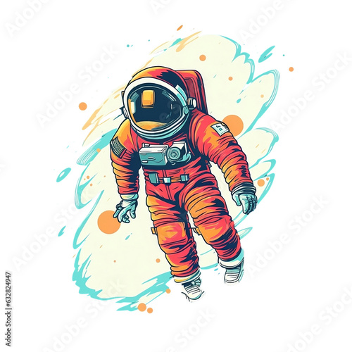 Spaceman Astronaut Cartoon No Background Image Applicable to any context Perfect for Print on Demand Merchandise