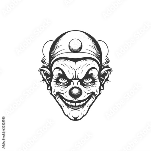 halloween scary clown illustration 