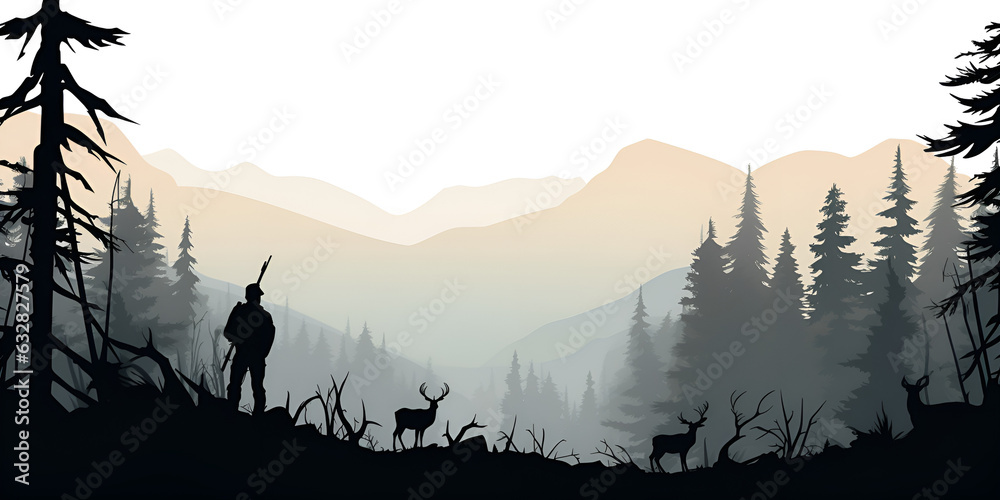 Fototapeta premium silhouette of a deer