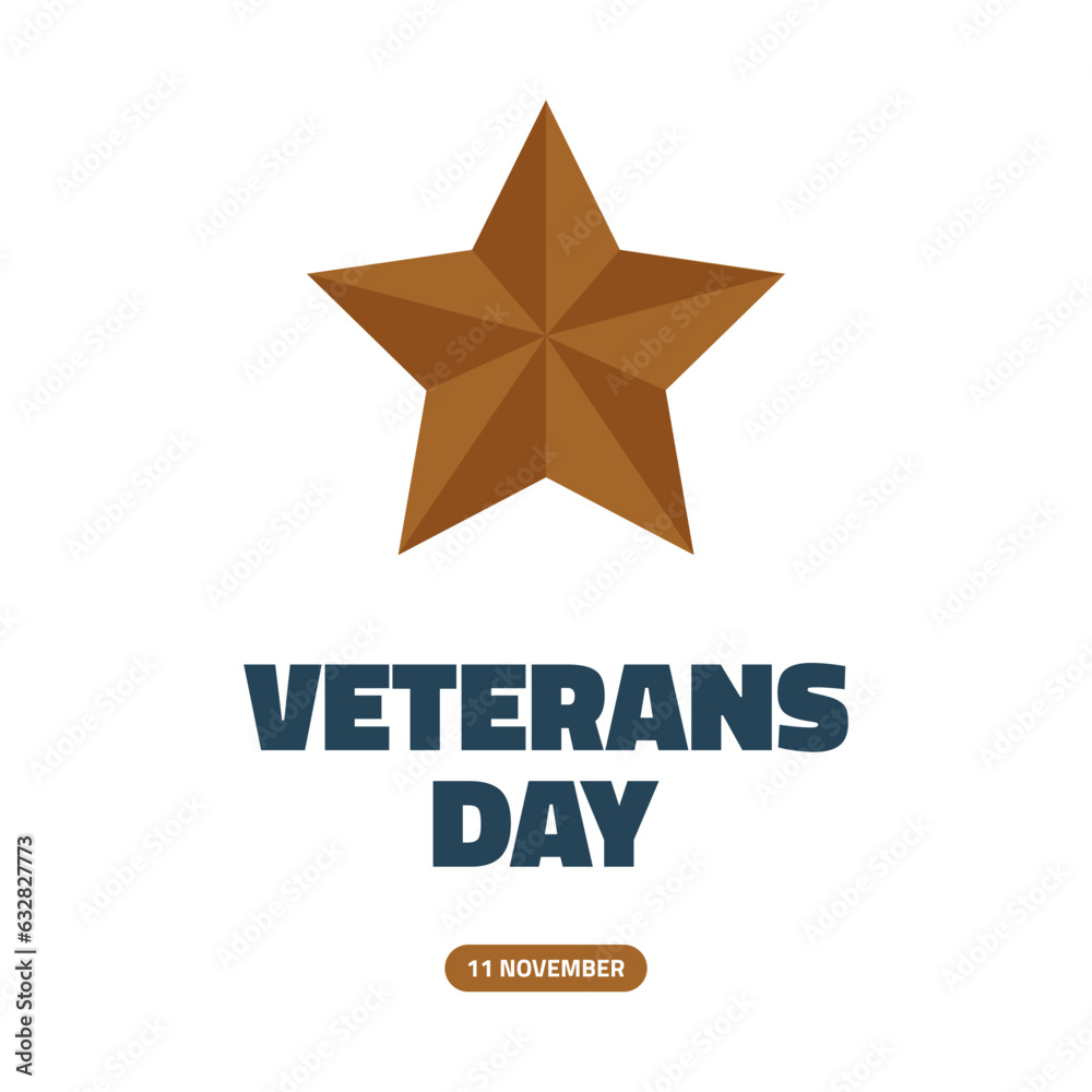 Obraz premium Set of Veterans day sticker. Honoring all who served. Greeting card in retro style. National American holiday event. White background. Vector illustration.