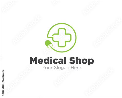 medical shop online logo designs simple modern for health service