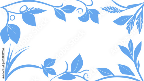 vector illustration of leaves and vines for embroidery frames