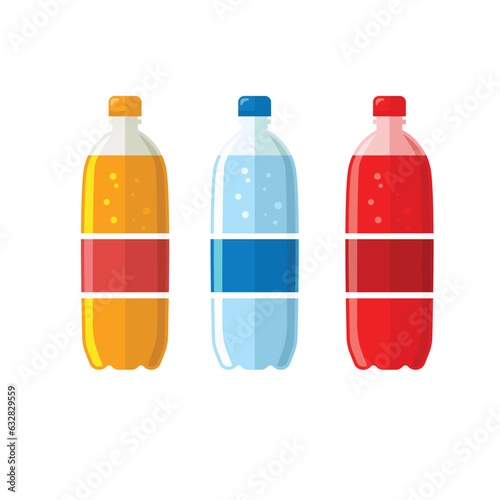 Bottle of soda in plastic packaging