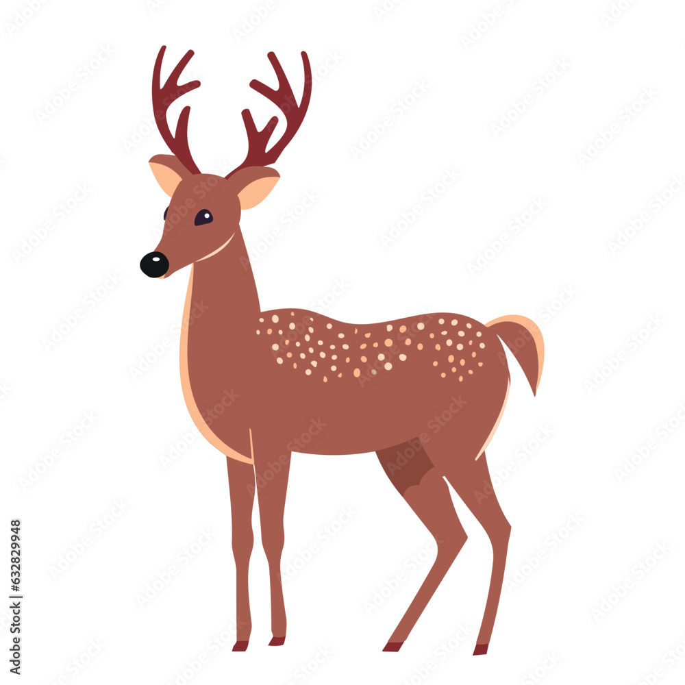 Cute deer isolated on white background. Vector illustration. Cute deer isolated on white background. Vector illustration.