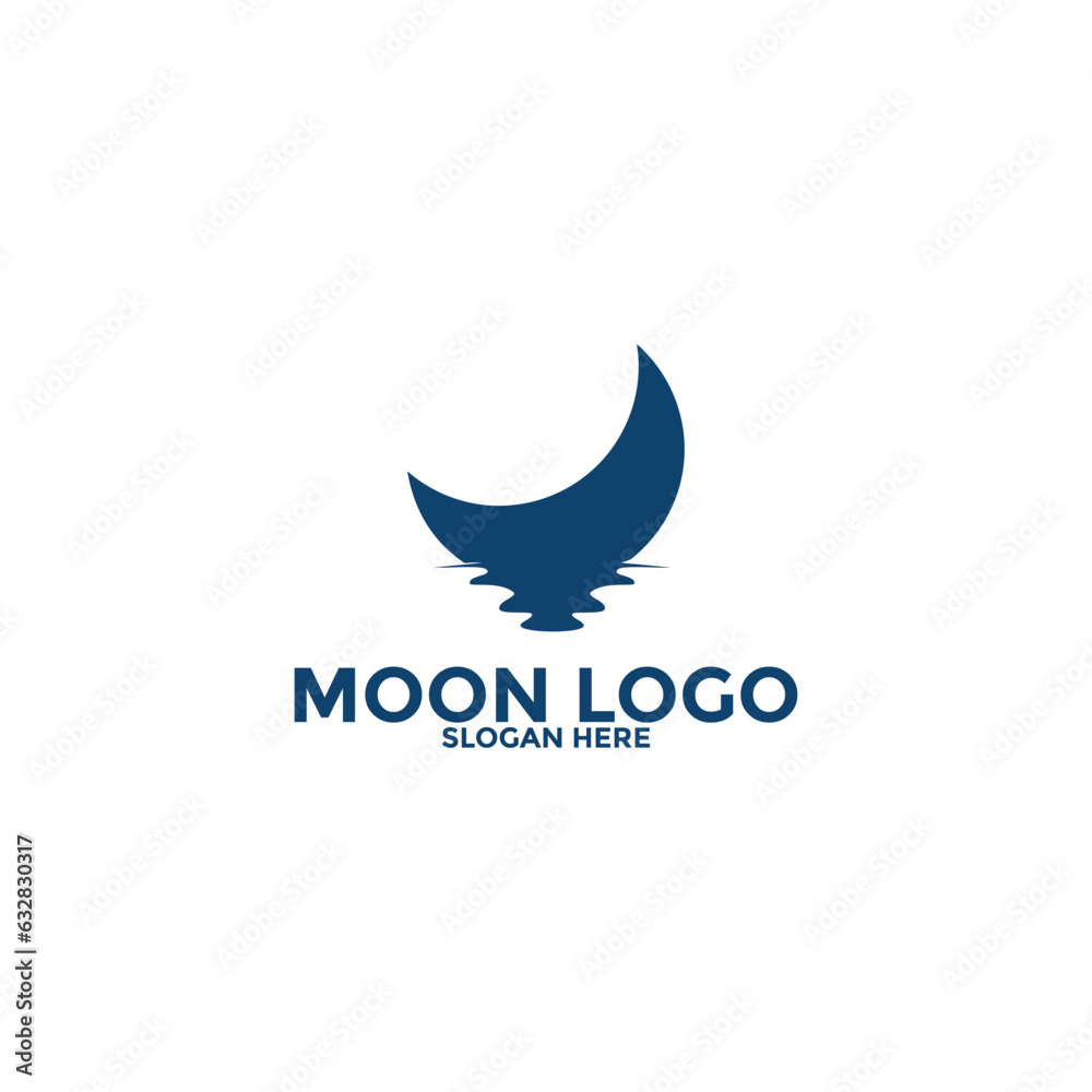 Moon logo vector icon, simple moon logo design template Moon logo vector icon, simple moon logo design template