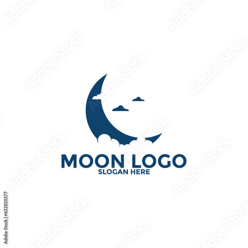Moon logo vector icon, simple moon logo design template