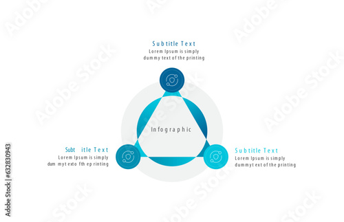 Colorful 3 step round infographic