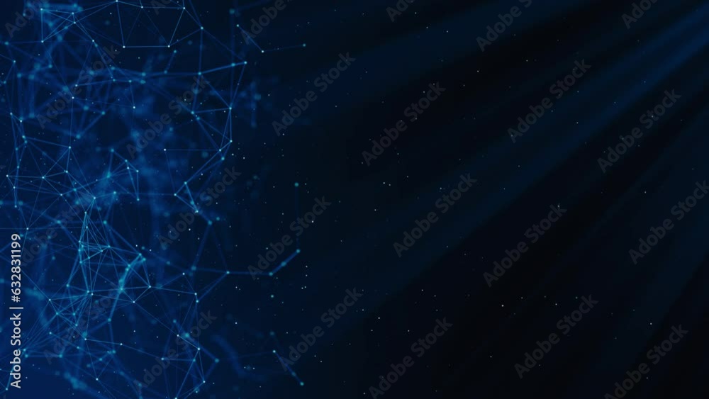 Abstract polygonal background connecting dots and lines. Global network connection. Digital technology with plexus background and space molecular structure lines. Science, medicine, technology concept