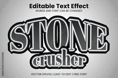 Vector Stone Crusher editable text effect template