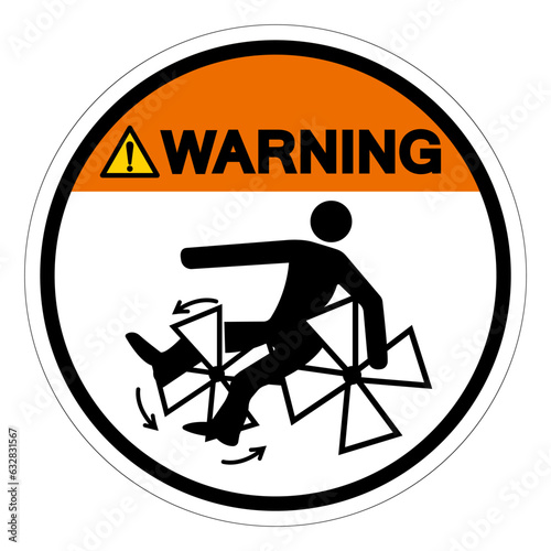 Warning Rotating Paddles Will Crush Entangle Or Amputate Symbol Sign, Vector Illustration, Isolate On White Background Label .EPS10