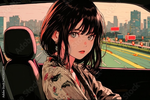 車と女性,Generative AI AI画像 photo