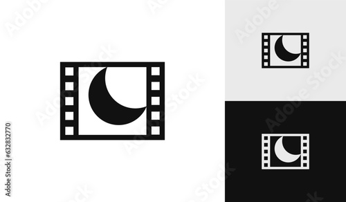 Moon film production logo design