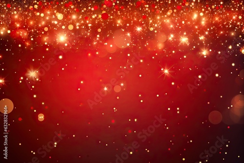 Red and gold elegant abstract Christmas background, generative ai