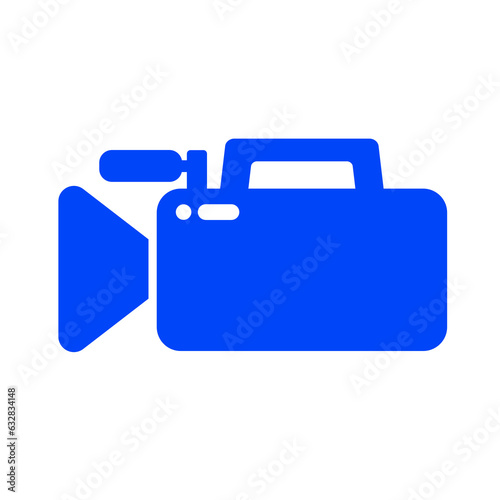 blue video camera and camcorder icon