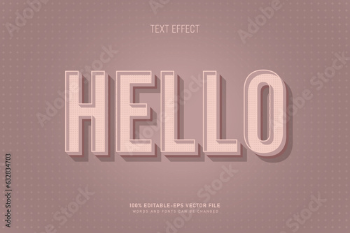 hello retro text effect editable pink background color