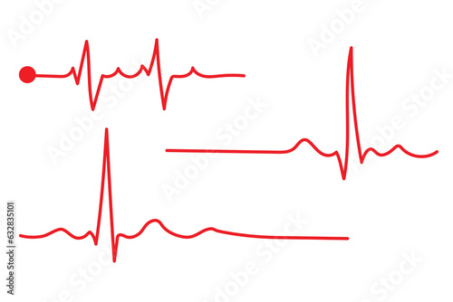 Ecg heart beat line icon symbol, Heart beat pulse hospital logo sign. Vector illustration.