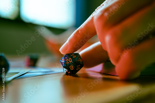 Принти на полотні Using d20 dice as a life counter when playing trading card game