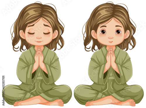 Girl Praying in Meditation